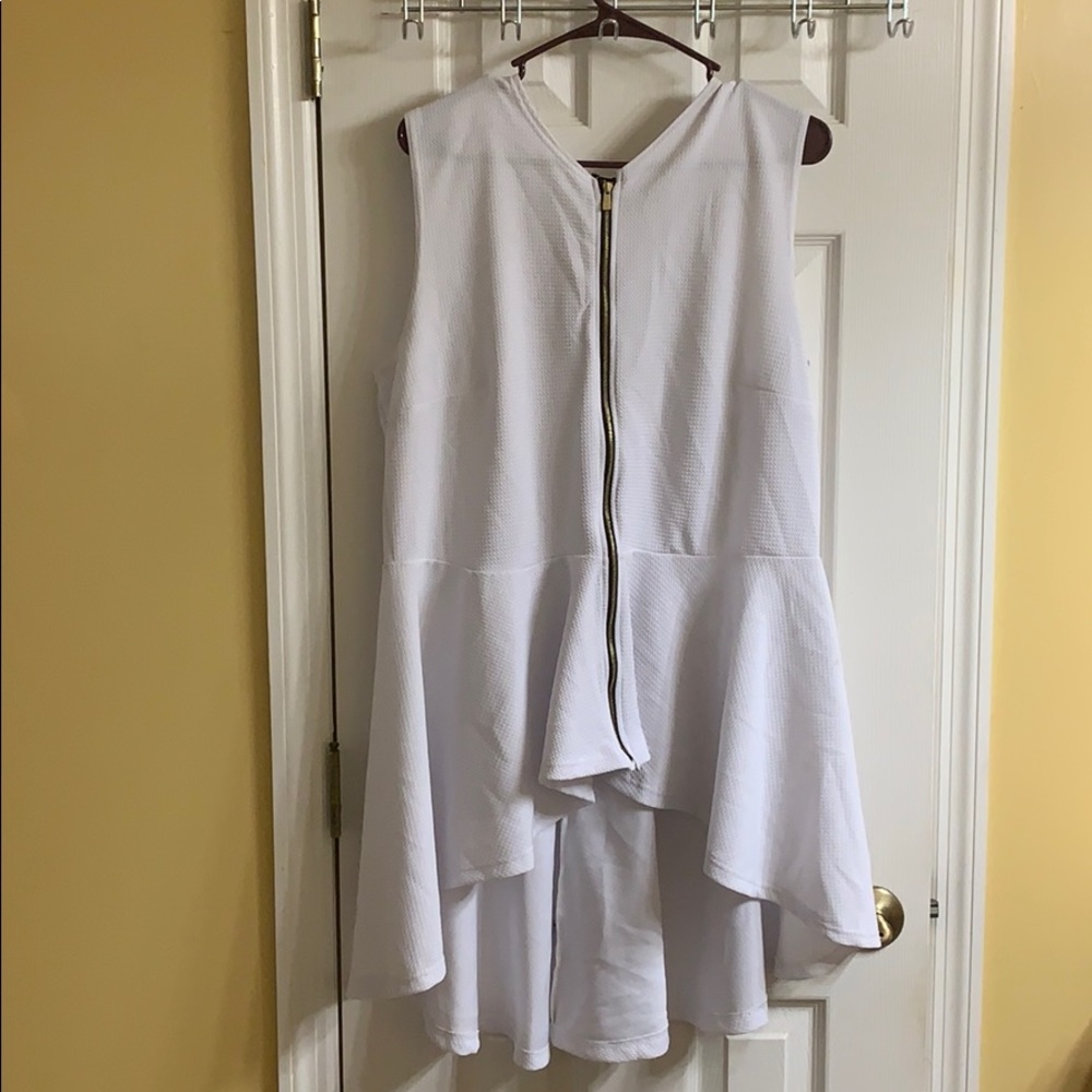 White Peplum Top